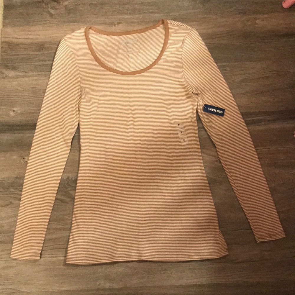 Old Navy Striped Long Sleeve Scoop Neck Tee